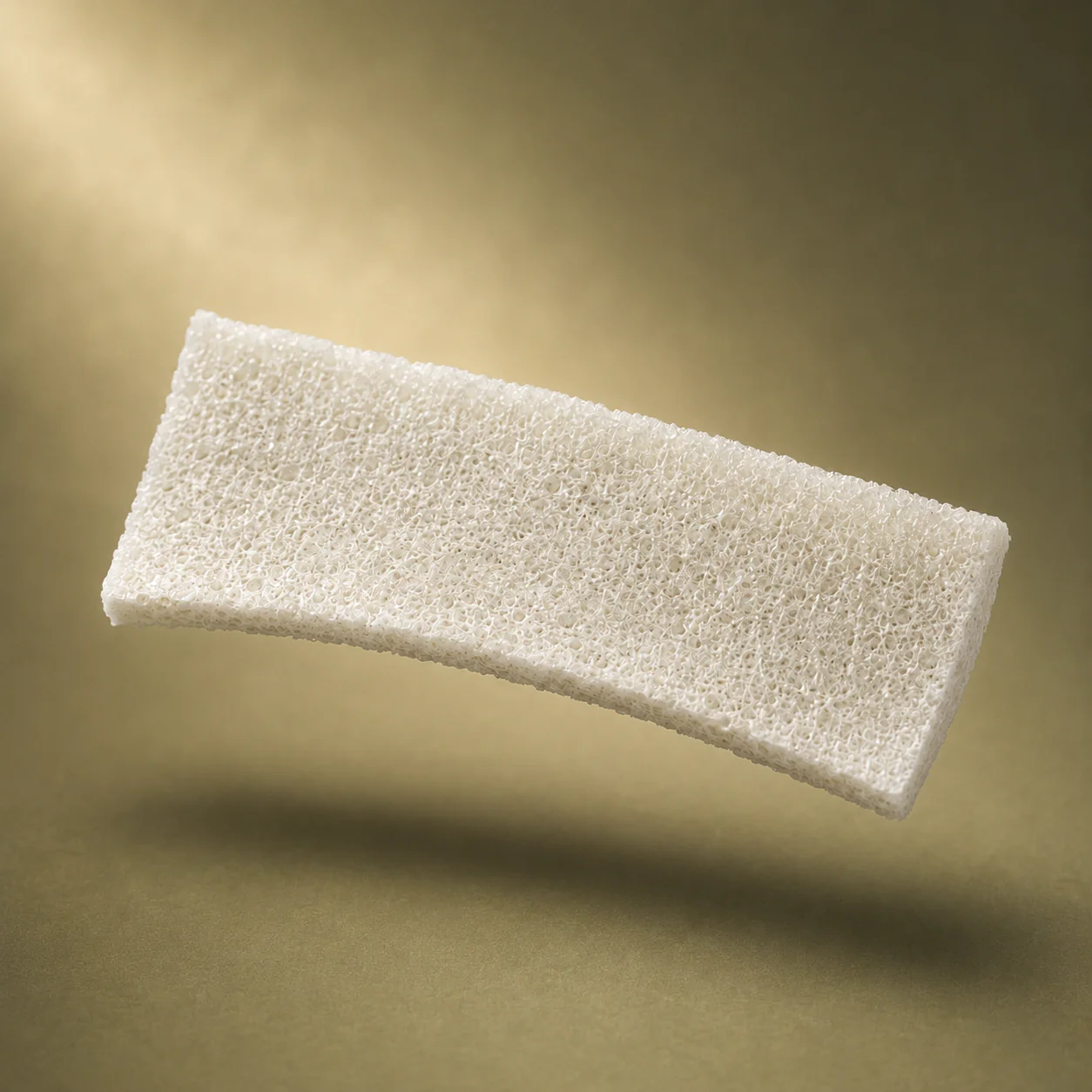 EvoGraft DBM sponge strip showing its open, porous structure