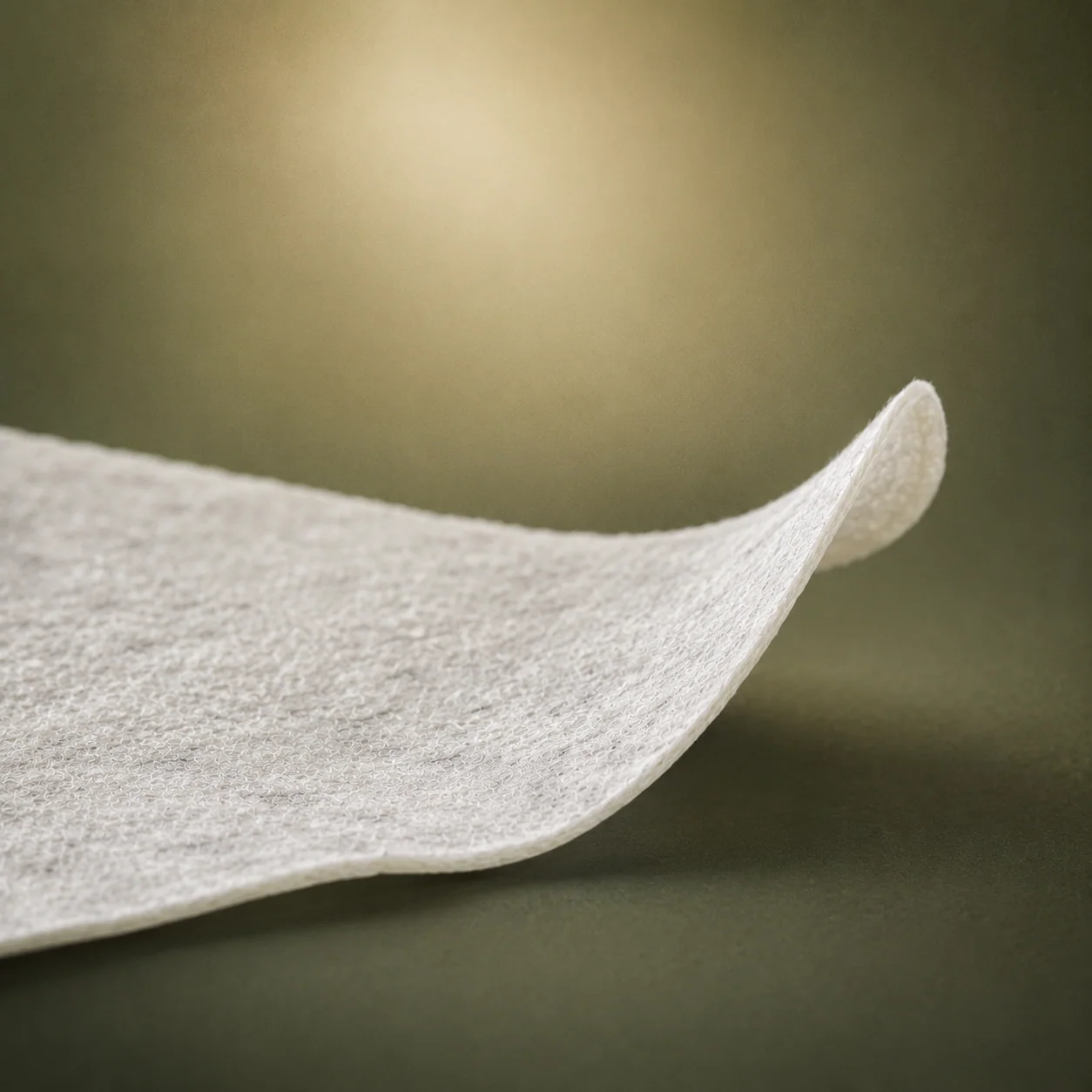 Close-up view of an EvoGraft fascia lata soft-tissue allograft sheet